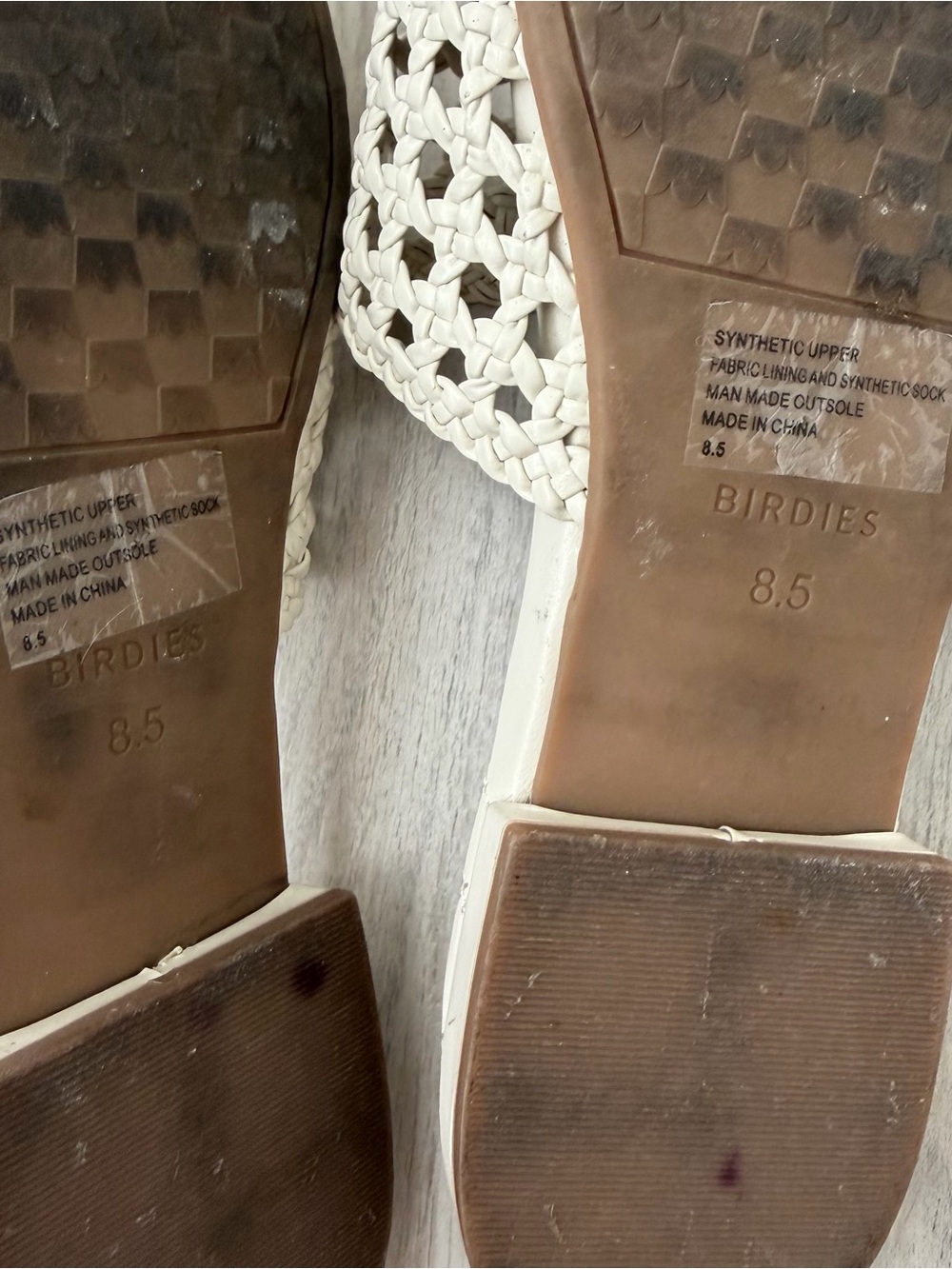 Birdies Cream Woven Pointed Slip-On Mules - Picture 6 of 6